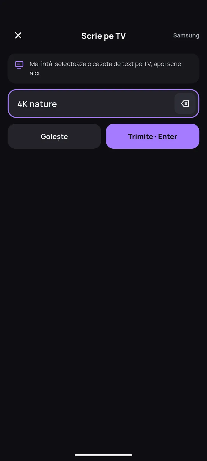 Ecranul tastaturii pentru scris pe televizor